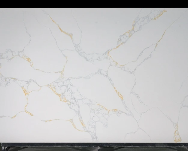 Artificial White With Golden Texture Quartz Artificial White With Golden Texture Quartz