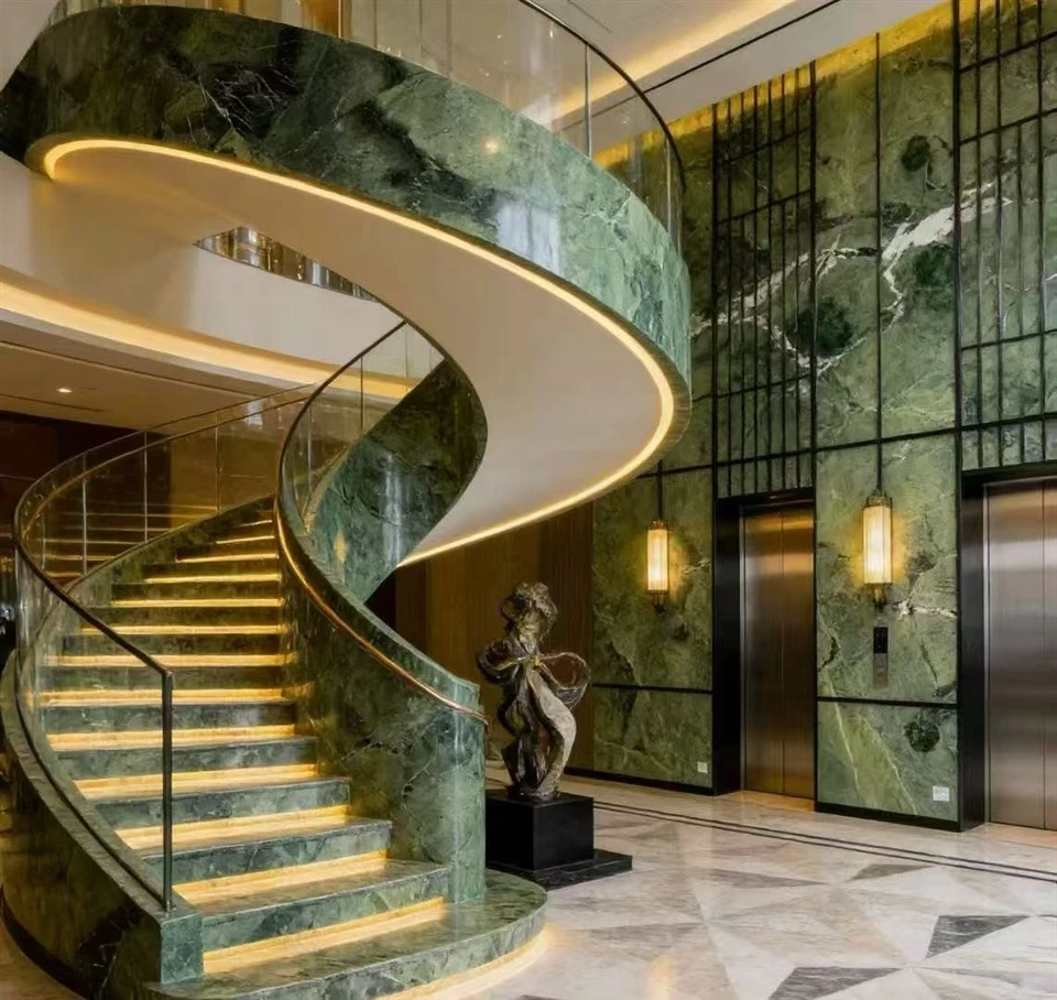 Elegant Green Marble Spiral staircase Elegant Green Marble Spiral staircase